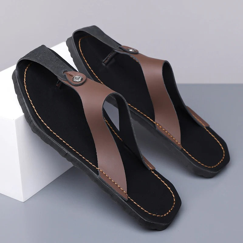 Amalfi Leather Slides