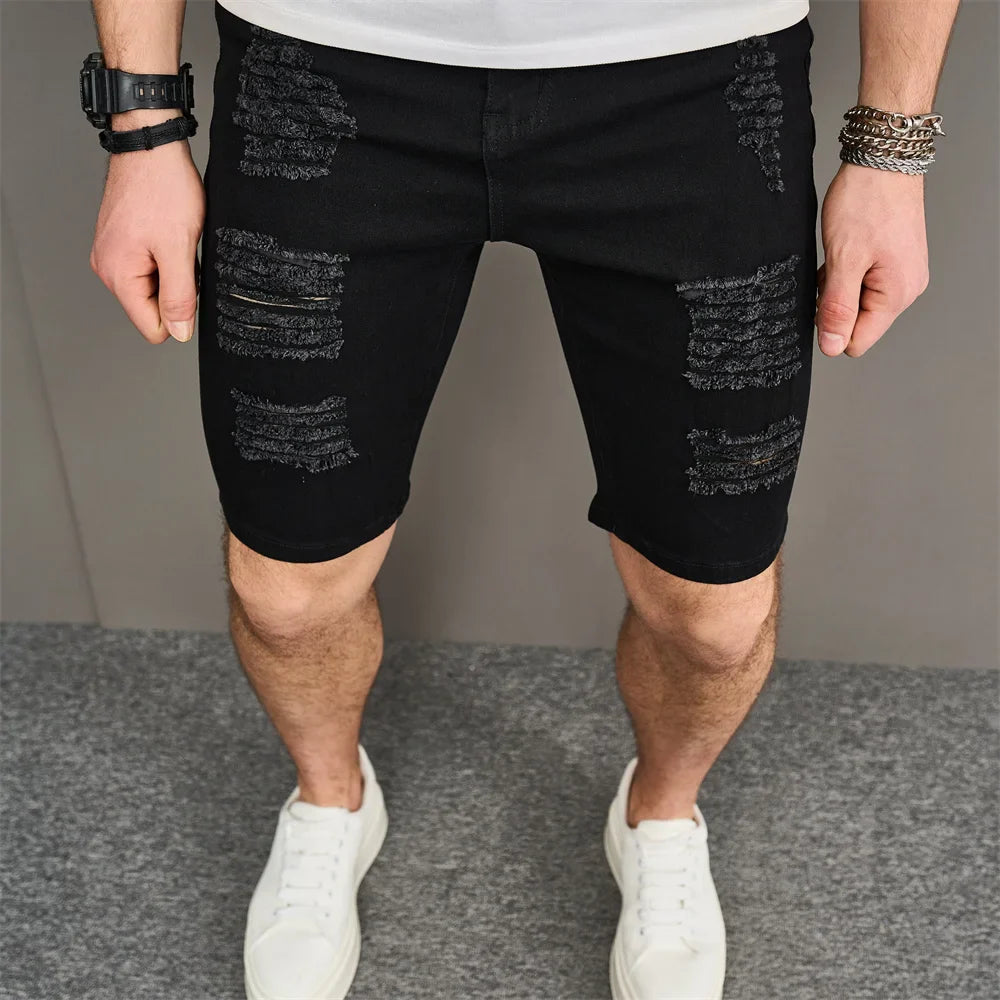 Men's Distressed Denim Shorts