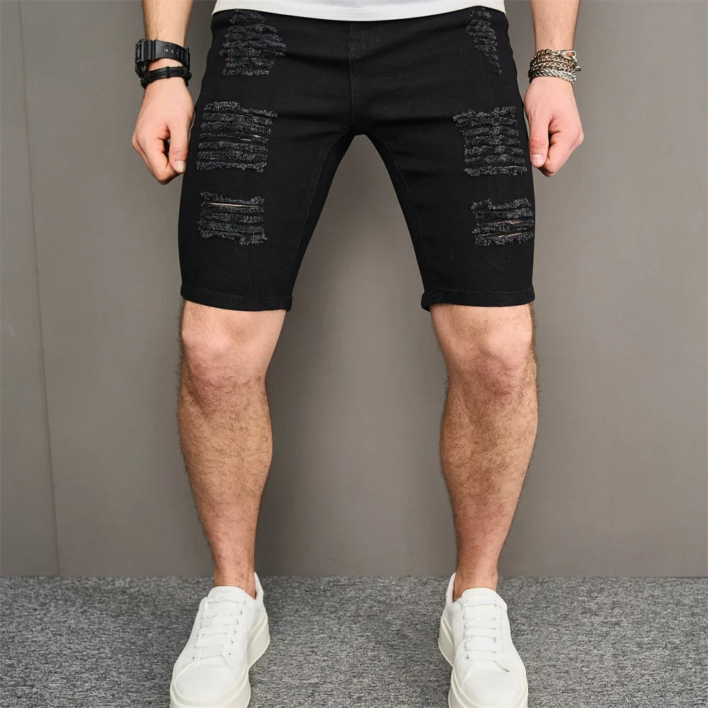 Men's Distressed Denim Shorts
