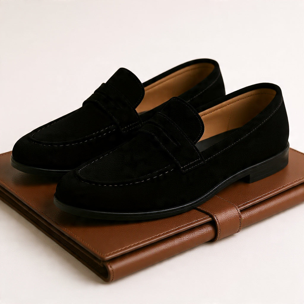 Arista Suede Penny Loafers