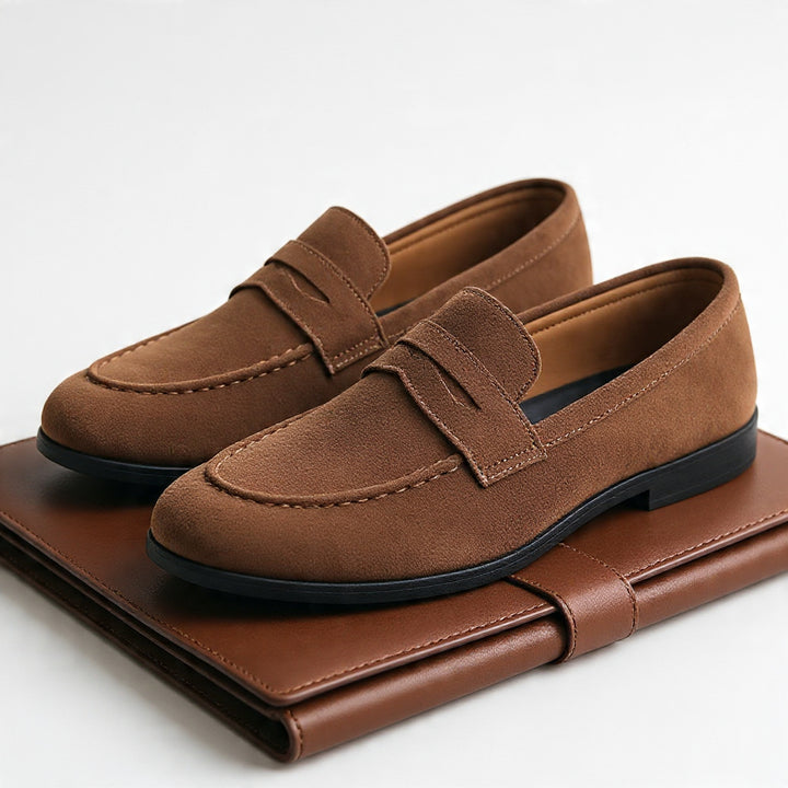 Arista Suede Penny Loafers