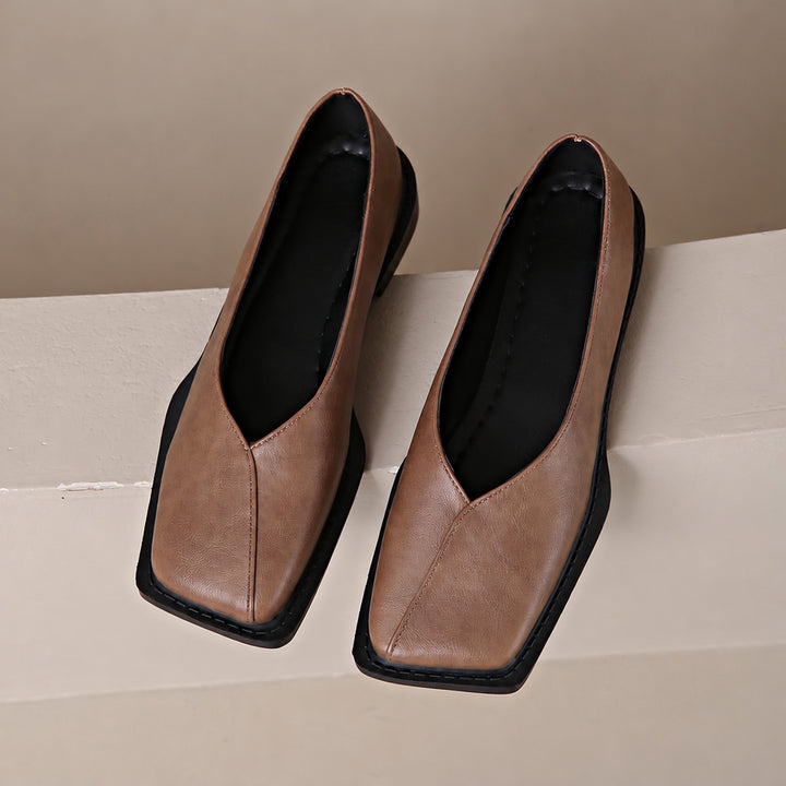Mirana Leather Flats in Brown1