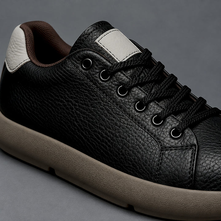 Parker Leather Sneakers in Black upgraded model (detail macro)